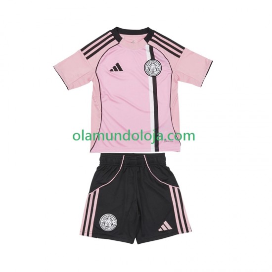 Camisola Leicester City Criança Equipamento Terceiro 2025-2026 Manga Curta